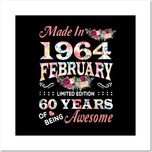 February Flower Made In 1964 60 Years Of Being Awesome Posters and Art